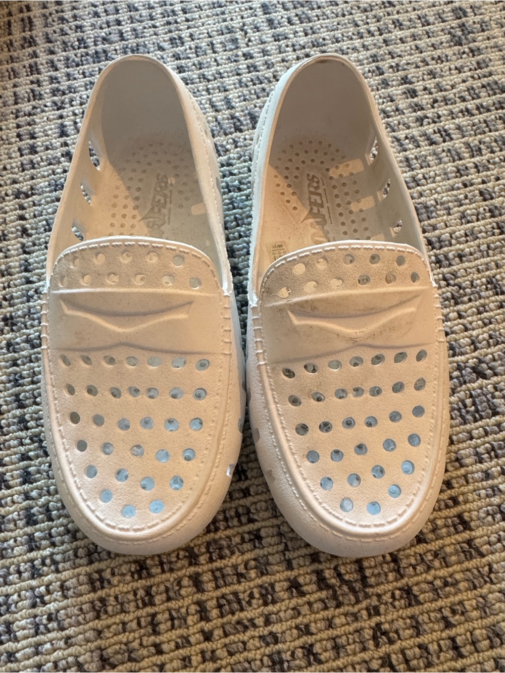 FLOAFERS-Boys and girls white rubber loafers